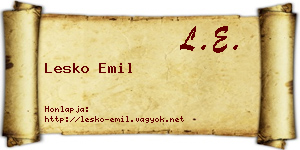 Lesko Emil névjegykártya